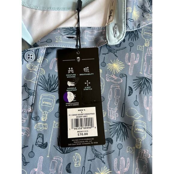 Walter Hagen “Dense Desert Convo” Polo in “Desert Gray” size Small, NWT! - Picture 9 of 12